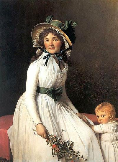 Jacques-Louis David Portrait of Madame Emilie Seriziat and her Son Sweden oil painting art